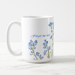 Vergeet-mij-nietje op maat gemaakte waterverf tuin koffiemok