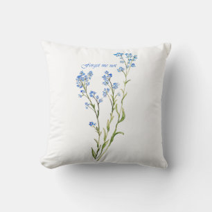 Vergeet-mij-nietje op maat gemaakte waterverf tuin kussen