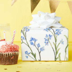Vergeet-mij-nietje op maat geschilderde waterverf cadeaupapier