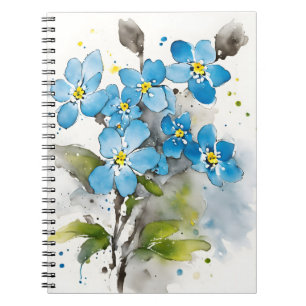 Vergeet-mij-nietje - Waterverf bloemen Notitieboek