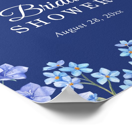 Vergeet-mij-nietjes Bloemkoninklijke Blauwe Bruids Poster (Hoek)