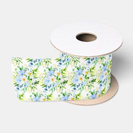 Vergeet-mij-nietjes en Madeliefjes Bloemen Satijnen Lint