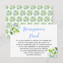Vergeet-mij-nietjes en Madeliefjes Huwelijks Honey Informatiekaartje