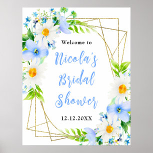 Vergeet-mij-nietjes Madeliefjes Bruidsfeest Welkom Poster