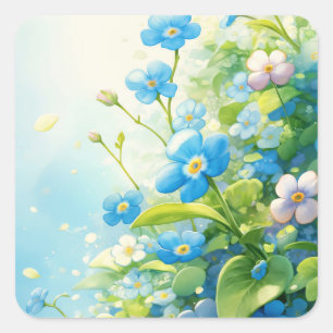 Vergeet-mij-nietjes Tuin der Herinneringen Vierkante Sticker