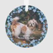 Vergeet-mij-nietkrans 2 Foto Naam Huisdierherdenki Ornament (achterkant)