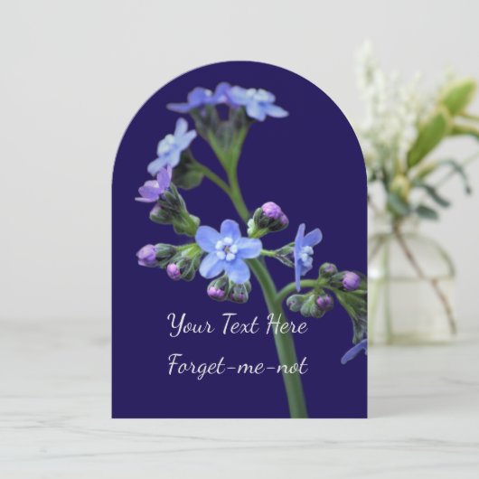 vergeet-mij-nietuitnodiging kaart (Staand voorkant)