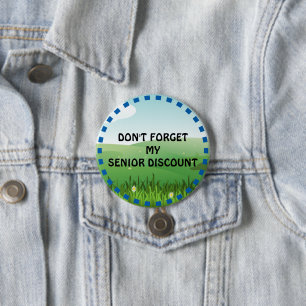 Vergeet Mijn Seniorenkorting Niet Ronde Button 7,6 Cm