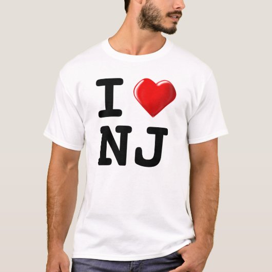 Vergeet New York! Ik hou van New Jersey! T-shirt (Voorkant)