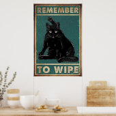 Vergeet niet af te vegen - Black Cat Metal, Cat Lo Poster (Keuken)