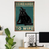 Vergeet niet af te vegen - Black Cat Metal, Cat Lo Poster (Thuiskantoor)