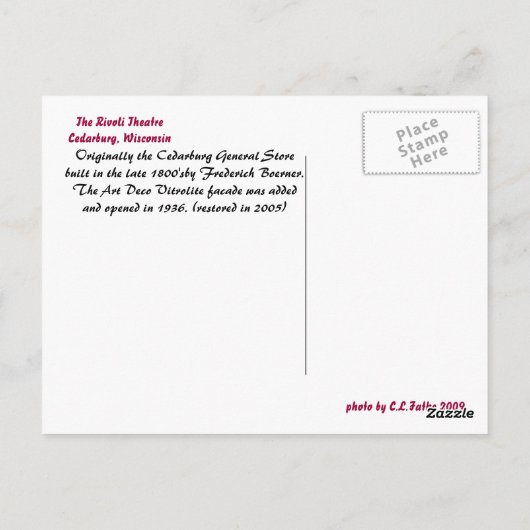 Vergeet niet briefkaart (Achterkant)