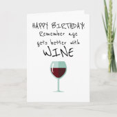 Vergeet niet dat de leeftijd beter wordt met wijn kaart (Voorkant)