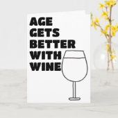 Vergeet niet dat de leeftijd beter wordt met wijn  kaart (Gele Bloem)