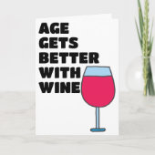 Vergeet niet dat de leeftijd beter wordt met wijn  kaart (Voorkant)