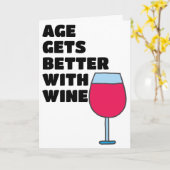 Vergeet niet dat de leeftijd beter wordt met wijn  kaart (Gele Bloem)