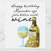 Vergeet niet dat de leeftijd beter wordt met wijn  wijn etiket (Enkel label)