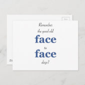 Vergeet niet dat het goede oude gezicht op het gez briefkaart (Voorkant / Achterkant)