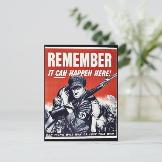 Vergeet niet dat het hier kan gebeuren briefkaart (Staand voorkant)