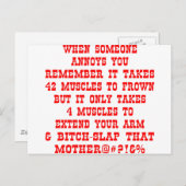 Vergeet niet dat het maar vier spieren nodig heeft briefkaart (Voorkant / Achterkant)