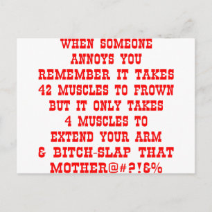 Vergeet niet dat het maar vier spieren nodig heeft briefkaart