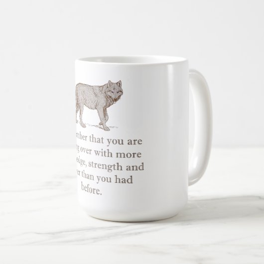 Vergeet niet dat je over begint koffiemok (Voorkant rechts)