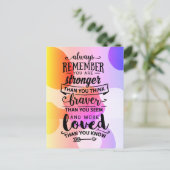 Vergeet niet dat je sterker bent feestdagenkaart (Staand voorkant)