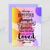 Vergeet niet dat je sterker bent feestdagenkaart (Voorkant / Achterkant)