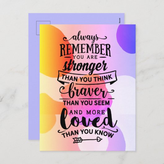 Vergeet niet dat je sterker bent feestdagenkaart (Voorkant / Achterkant)