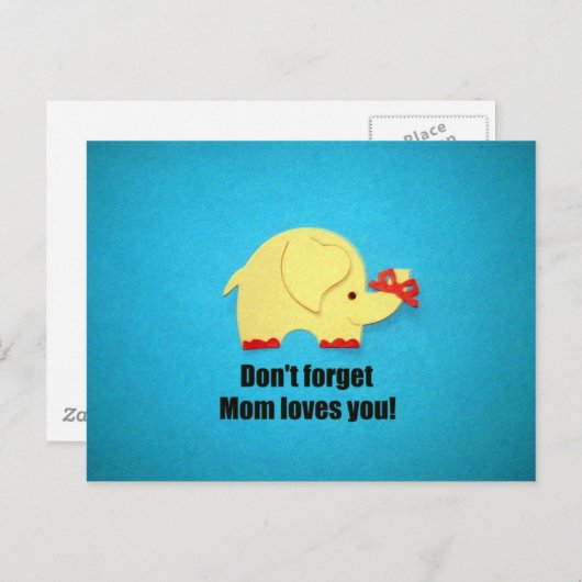 Vergeet niet dat mama van je houdt! briefkaart (Voorkant / Achterkant)