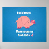 Vergeet niet dat Mammogram levens redt. Poster (Voorkant)