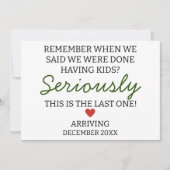 Vergeet niet dat we klaar zijn met zwangerschap aankondiging (Voorkant)