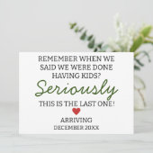 Vergeet niet dat we klaar zijn met zwangerschap aankondiging (Staand voorkant)