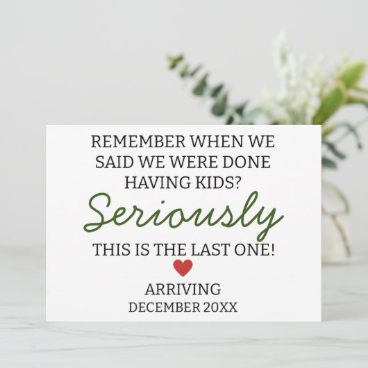 Vergeet niet dat we klaar zijn met zwangerschap aankondiging (Staand voorkant)