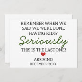 Vergeet niet dat we klaar zijn met zwangerschap aankondiging (Voorkant / Achterkant)