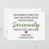 Vergeet niet dat we klaar zijn met zwangerschap briefkaart (Voorkant / Achterkant)