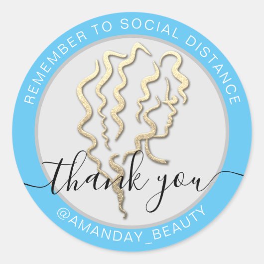 Vergeet niet de schoonheid van de sociale afstand  ronde sticker (Voorkant)