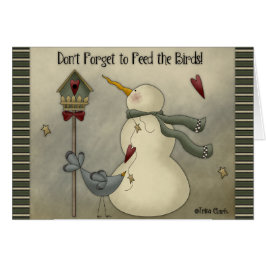 Vergeet niet de vogels te voeden! Wenskaart