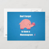 Vergeet niet een Mammogram te hebben. Briefkaart (Voorkant / Achterkant)