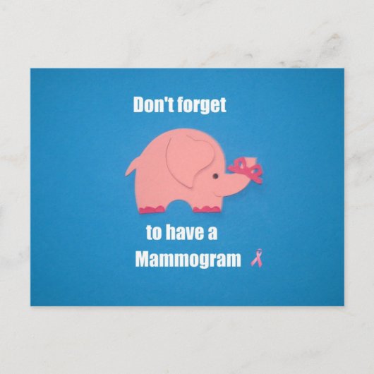 Vergeet niet een Mammogram te hebben. Briefkaart (Voorkant)