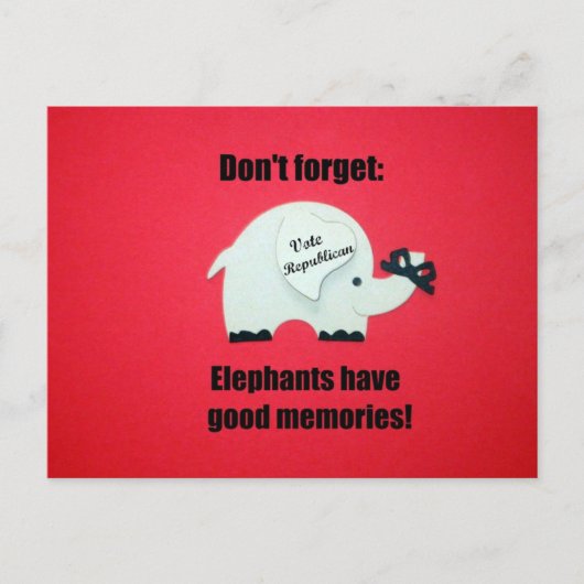 Vergeet niet, Elephants hebben goede herinneringen Briefkaart (Voorkant)