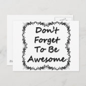Vergeet niet Geweldige te zijn Briefkaart (Voorkant / Achterkant)