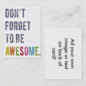 Vergeet niet Geweldige Visitekaartje aan te passen (Voorkant / Achterkant)