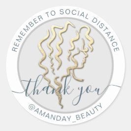 Vergeet niet houden sociale afstand schoonheid dan ronde sticker