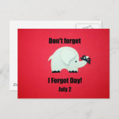 Vergeet niet: ik ben dag vergeten, 2 juli briefkaart (Voorkant / Achterkant)
