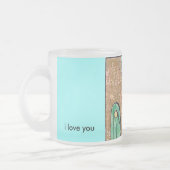 Vergeet niet, ik hou van je, mok. matglas koffiemok (Links)