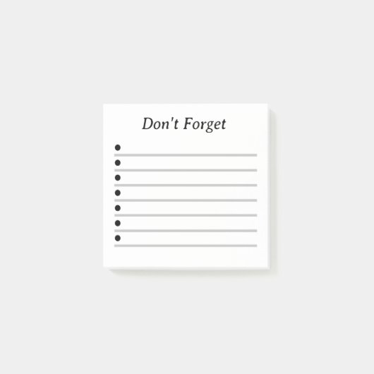 Vergeet niet kleverige noten post-it® notes (Voorkant)