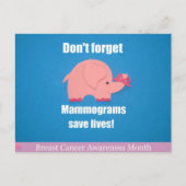 Vergeet niet, Mammogrammen redden levens! Briefkaart (Voorkant)