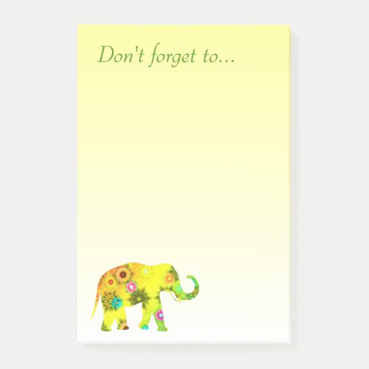 Vergeet niet... met mooie olifant post-it® notes (Voorkant)