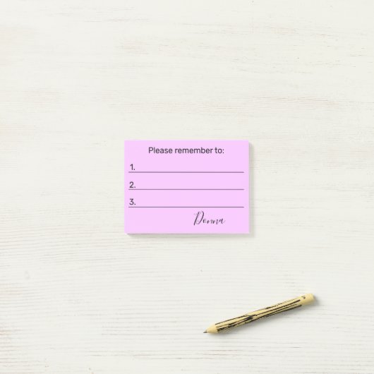 Vergeet niet naar of Jouw tekst Post-it® Notes (Op bureau)